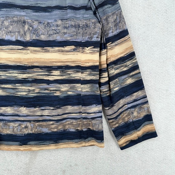 Vintage Pendleton 100% Silk Top Womens 4 Blue Beige Aztec Southwestern Blouse‎ - Picture 7 of 15